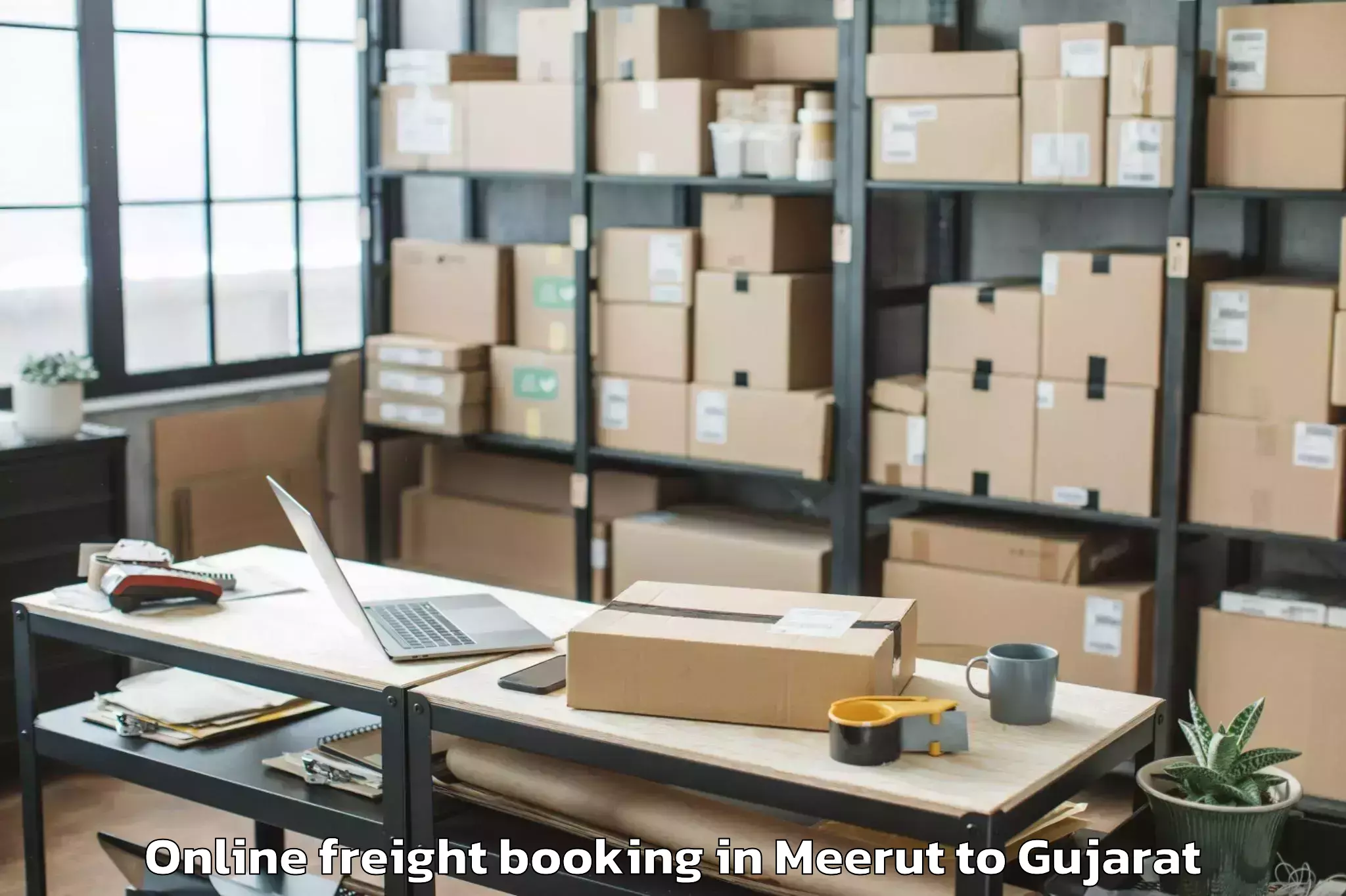 Efficient Meerut to Jambughoda Online Freight Booking